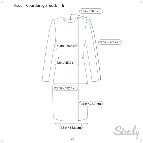 ASOS Corduroy Smock Mini Dress in Red - Picture 4 of 9